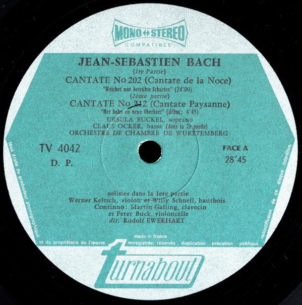 Johann Sebastian Bach : Peasant Cantata / Wedding Cantata (LP, Mono)