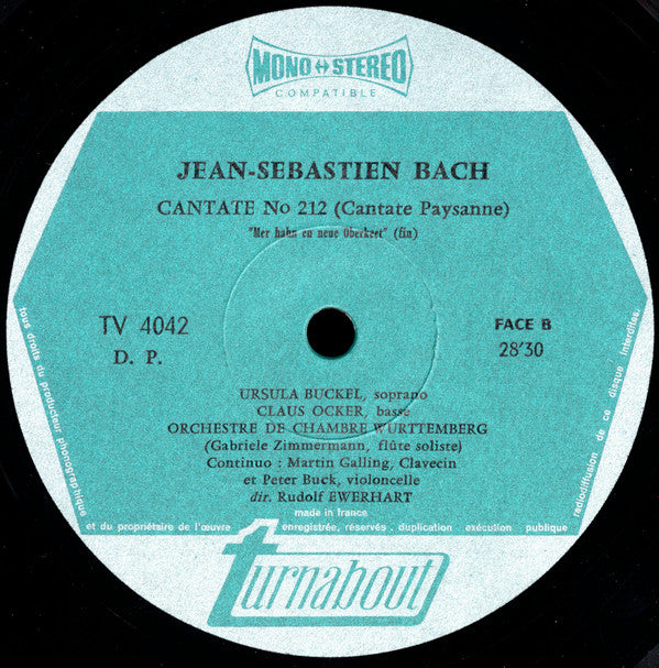 Johann Sebastian Bach : Peasant Cantata / Wedding Cantata (LP, Mono)