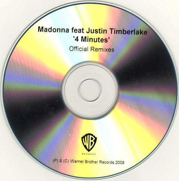 Madonna Feat. Justin Timberlake : 4 Minutes (Official Remixes) (CDr, Maxi, Promo)