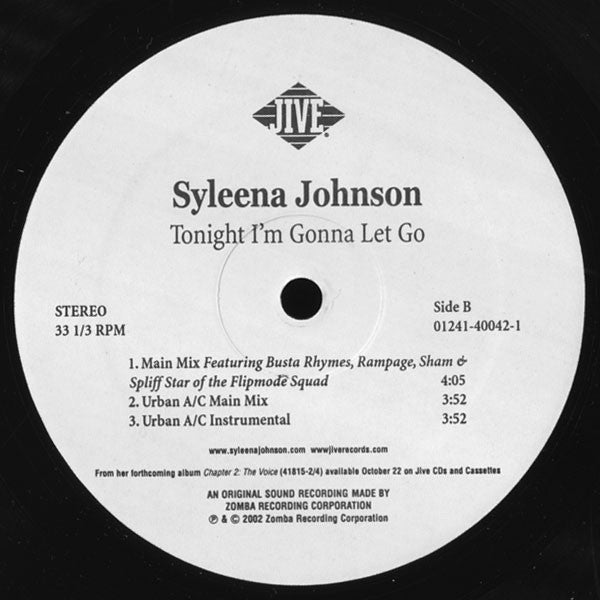 Syleena Johnson : Tonight I'm Gonna Let Go (12", Single)