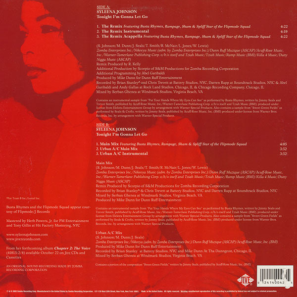 Syleena Johnson : Tonight I'm Gonna Let Go (12", Single)