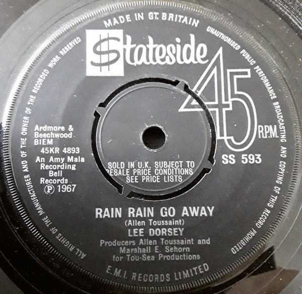 Lee Dorsey : Gotta Find A Job / Rain Rain Go Away (7", Single, 4 p)