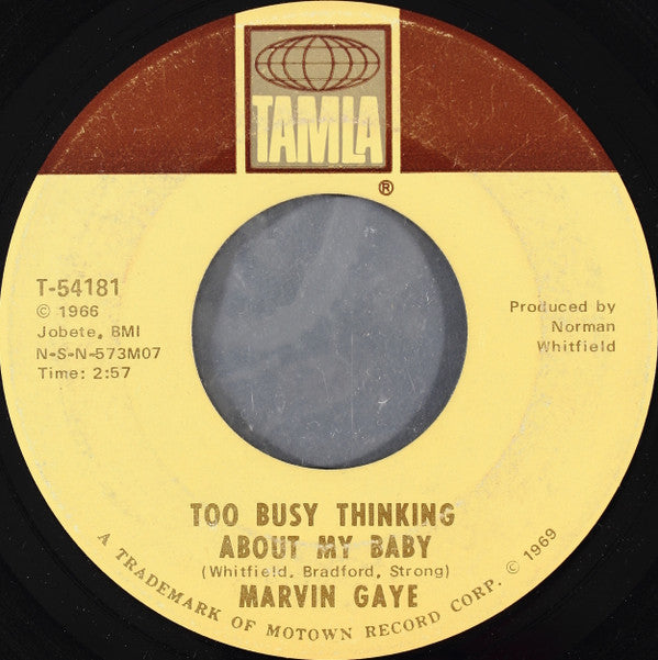 Marvin Gaye : Too Busy Thinking About My Baby / Wherever I Lay My Hat (That's  My Home) (7", Single, ARP)