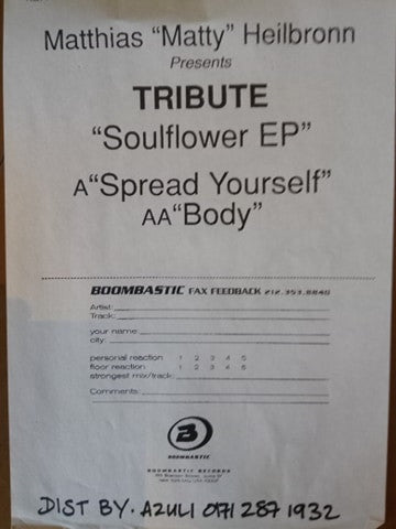 Matthias Heilbronn Presents Tribute : Soulflower EP (12", EP, W/Lbl)