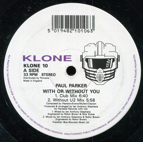 Paul Parker : With Or Without You (12")