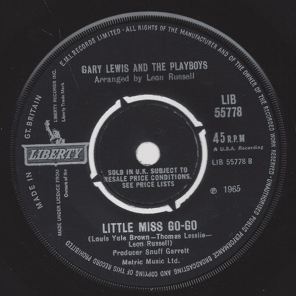 Gary Lewis & The Playboys : Count Me In / Little Miss Go-Go (7", Single, 4-p)