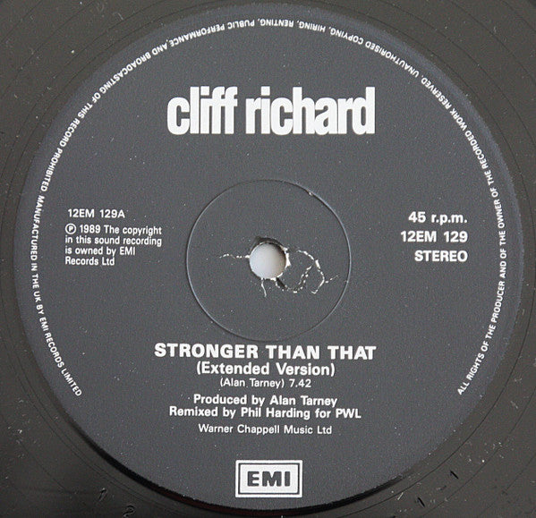 Cliff Richard : Stronger Than That (12")