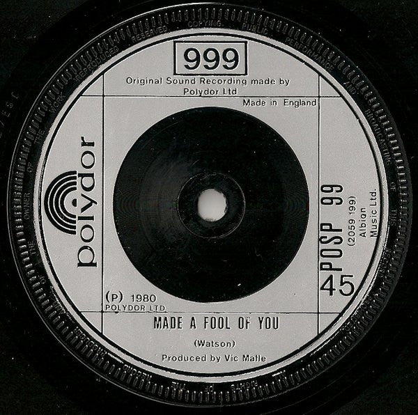 999 : Trouble (7", Single)
