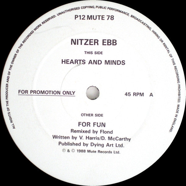 Nitzer Ebb : Hearts And Minds (12", Promo)