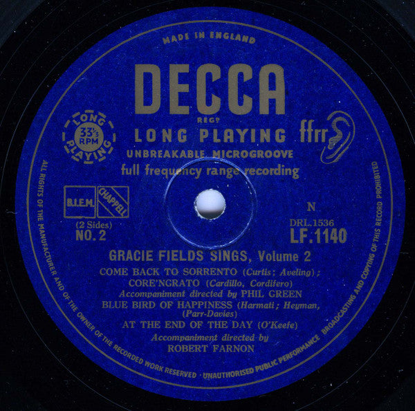 Gracie Fields : Presenting Gracie Fields (10")