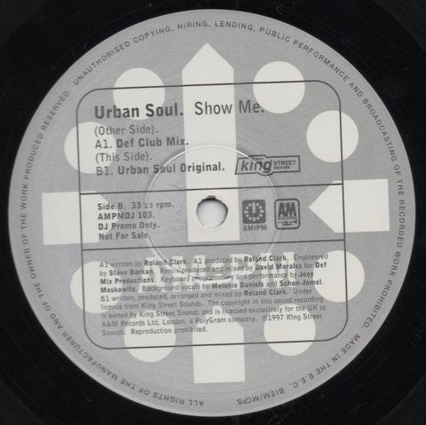 Urban Soul : Show Me (David Morales / Urban Soul Mixes) (2x12", Promo)