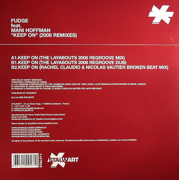 Fudge Feat. Mani Hoffman : Keep On (2008 Remixes) (12")