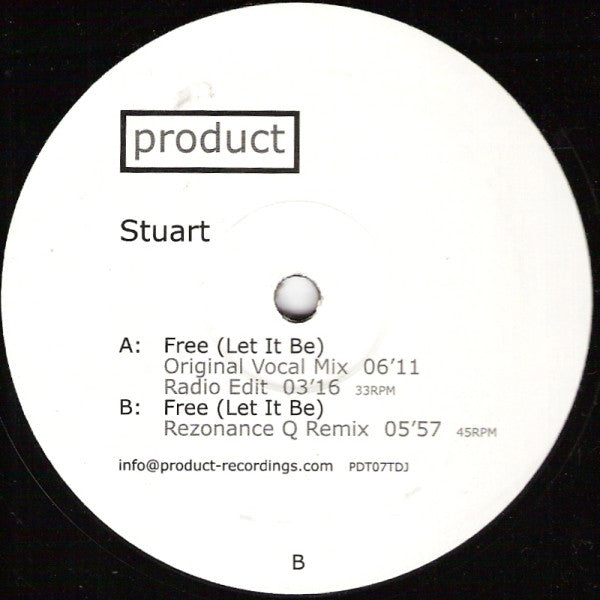 Stuart : Free (Let It Be) (12", Promo)