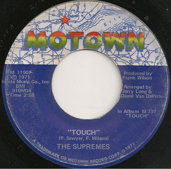 The Supremes : Touch / It's So Hard For Me To Say Goodbye (7", Single, Sup)