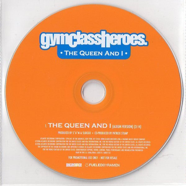 Gym Class Heroes : The Queen And I (CD, Single, Promo)