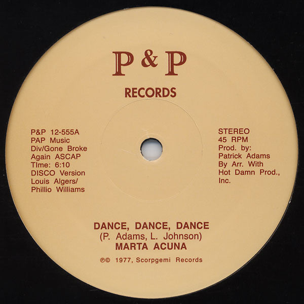 Marta Acuna : Dance, Dance, Dance (12", RE)