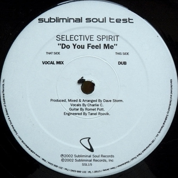 Selective Spirit : Do You Feel Me (12", TP)
