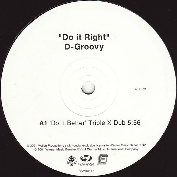 D-Groovy : Do It Right (12", S/Sided, Promo)