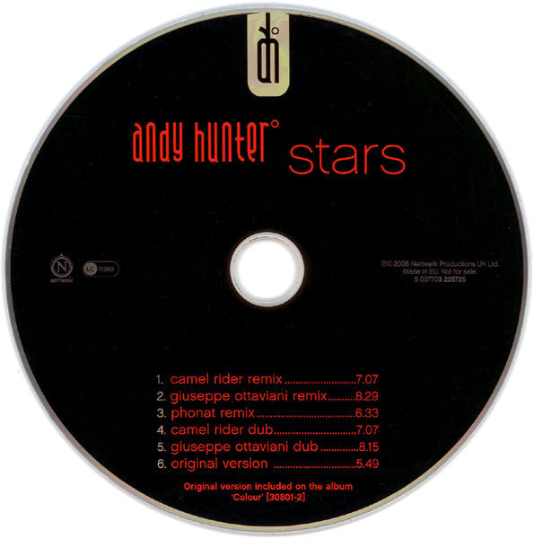 Andy Hunter : Stars (CD, Single, Promo)
