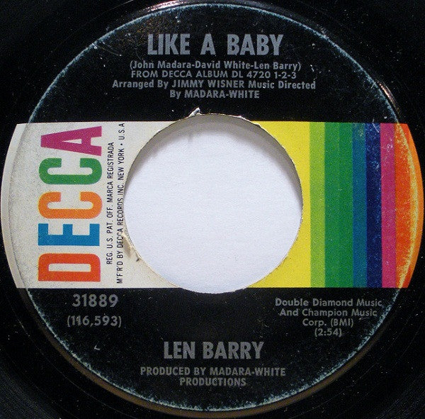 Len Barry : Like A Baby (7", Single, Glo)