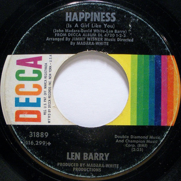 Len Barry : Like A Baby (7", Single, Glo)