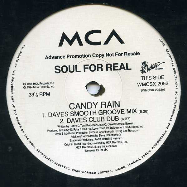 Soul For Real : Candy Rain (12", Promo)