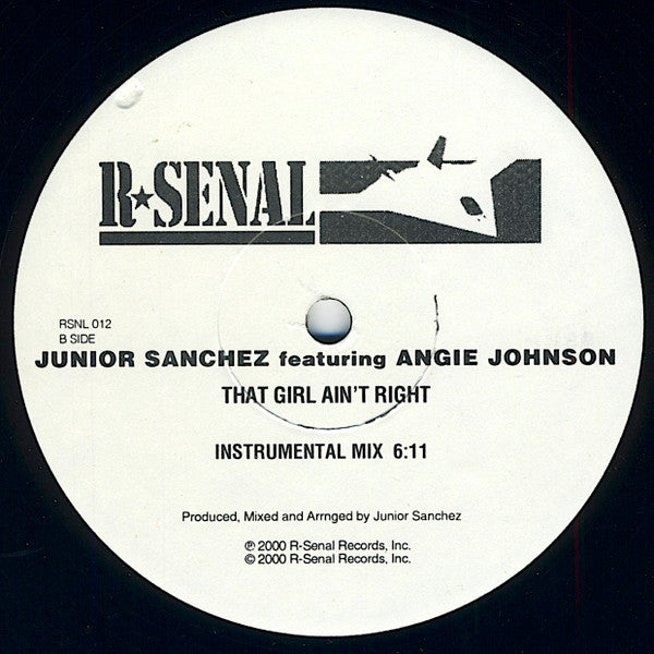 Junior Sanchez Featuring Angie Johnson* : That Girl Ain't Right (12", Promo)