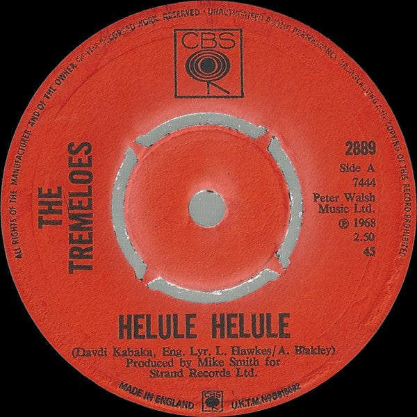 The Tremeloes : Helule Helule (7", Single)