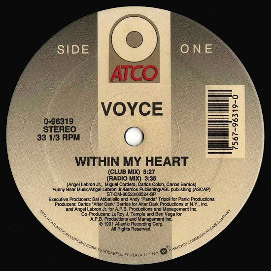 Voyce : Within My Heart (12")