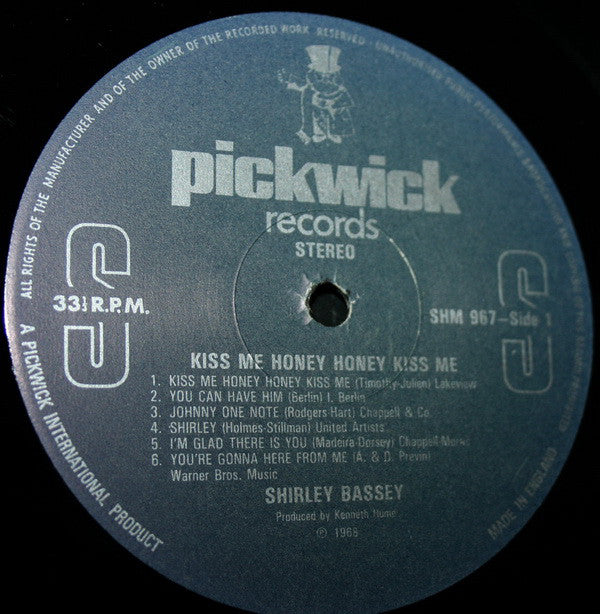 Shirley Bassey : Kiss Me Honey, Honey, Kiss Me (LP, Comp)