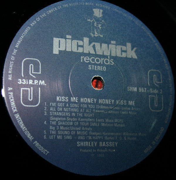 Shirley Bassey : Kiss Me Honey, Honey, Kiss Me (LP, Comp)