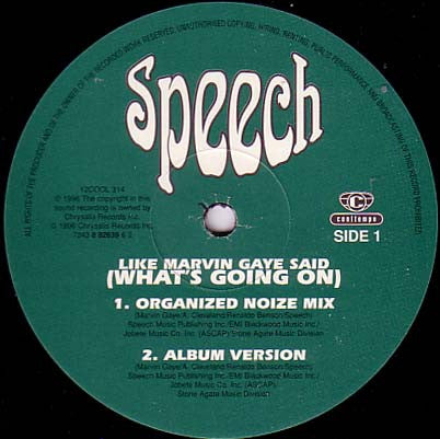 Speech : Like Marvin Gaye Said (What's Going On) (12")