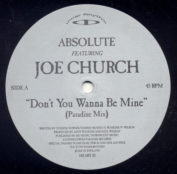 Absolute (2) Featuring Joe Church : Don't You Wanna Be Mine (12")