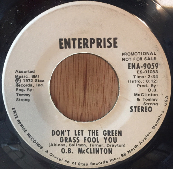 Obie McClinton : Don't Let The Green Grass Fool You (7", Single, Mono, Promo)