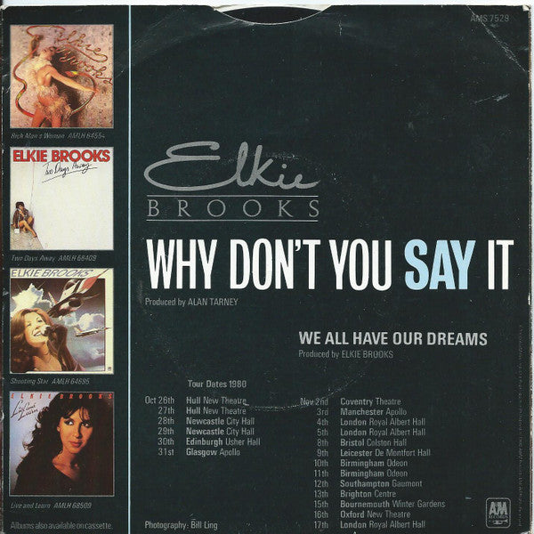 Elkie Brooks : Why Don't You Say It (7", Single, Mono)
