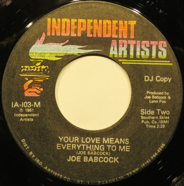 Joe Babcock : Your Love Means Everything To Me (7", Mono, Promo)