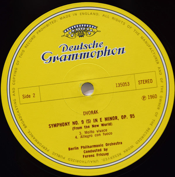 Antonín Dvořák, Berliner Philharmoniker , Conducted By Ferenc Fricsay : Symphony No. 9 (5) In E Minor, Op. 95 (From The New World) (LP)