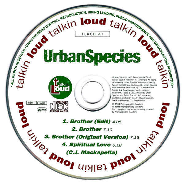 Urban Species : Brother (CD, Single)