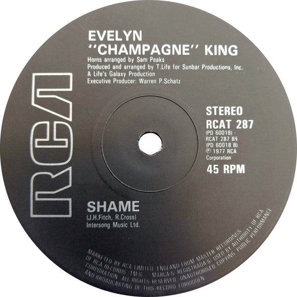 Evelyn King : Back To Love / Shame (12", Single)