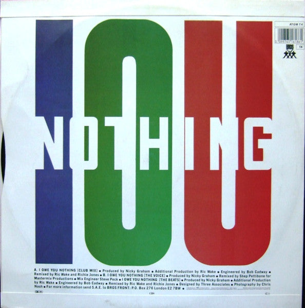 Bros : I Owe You Nothing (12", Single)