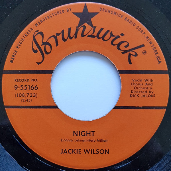 Jackie Wilson : Night / Doggin' Around (7", Single, Glo)