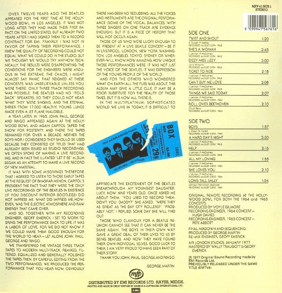 The Beatles : The Beatles At The Hollywood Bowl (LP, RE)