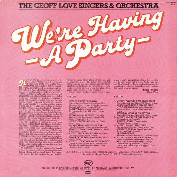 Geoff Love, His Orchestra & Singers : We're Having A Party (LP)