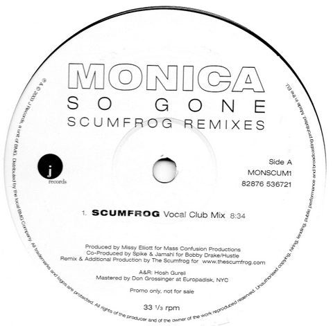 Monica : So Gone (Scumfrog Remixes) (12", Promo)