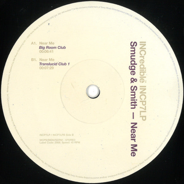 Smudge & Smith : Near Me (12")