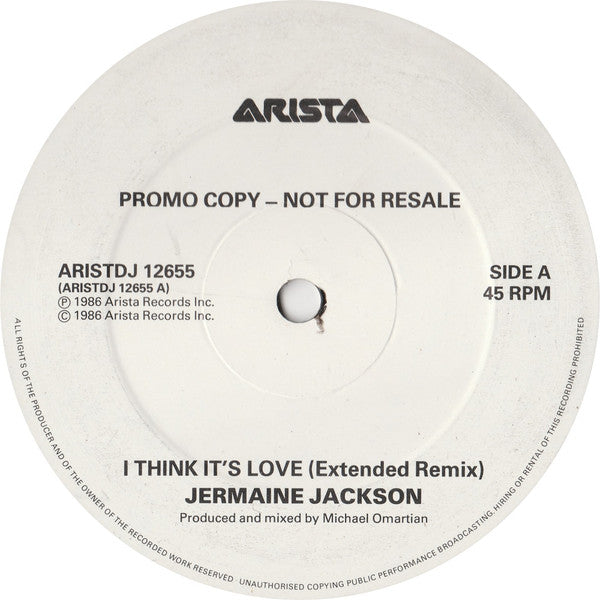 Jermaine Jackson : I Think It's Love (12", Promo)