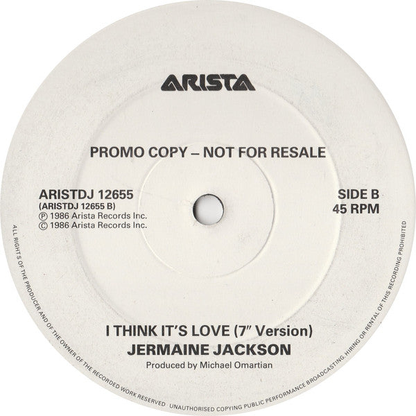 Jermaine Jackson : I Think It's Love (12", Promo)