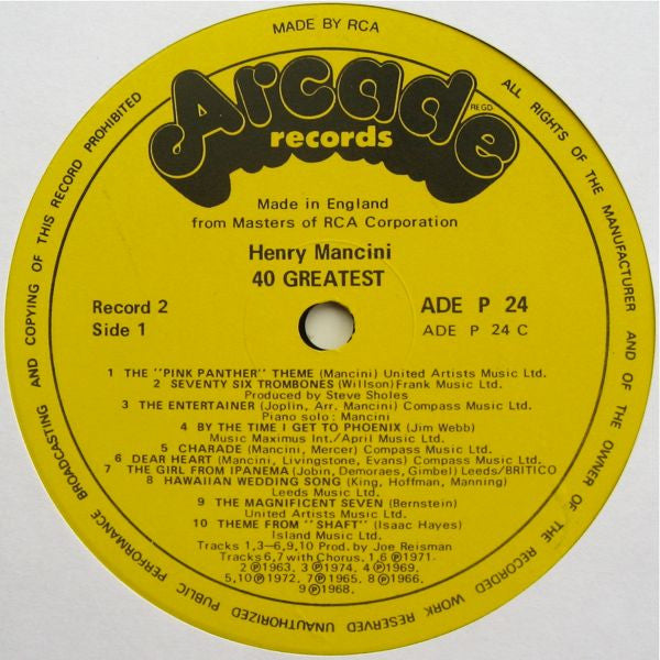 Henry Mancini : 40 Greatest (2xLP, Comp)