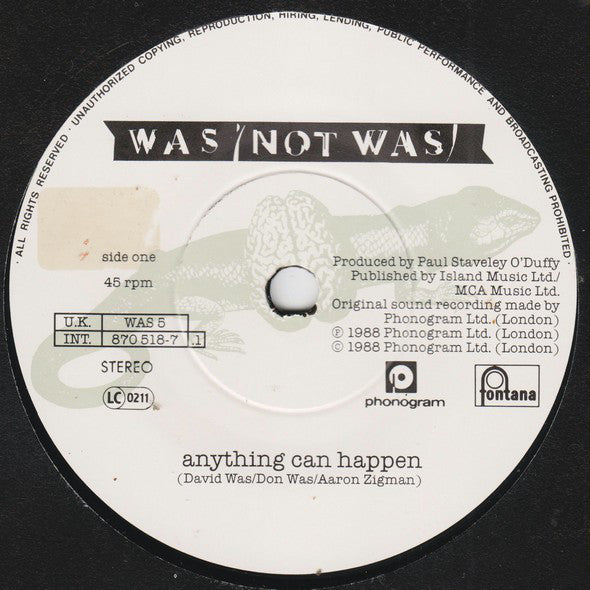 Was (Not Was) : Anything Can Happen... (7", Single)