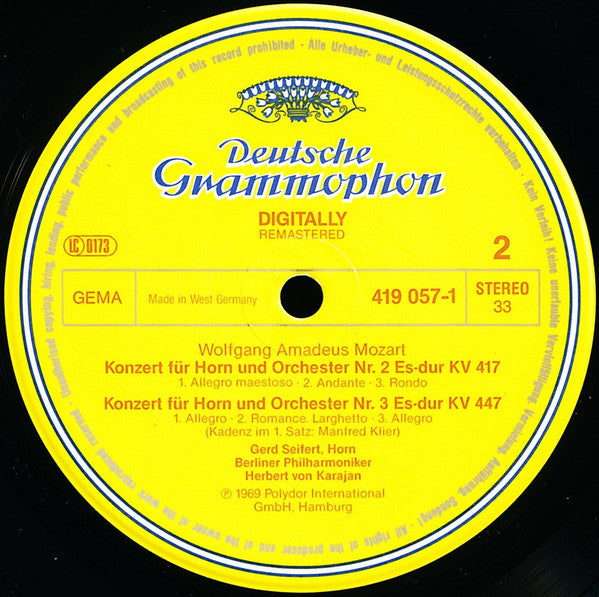 Wolfgang Amadeus Mozart : 4 Horn Concertos - Konzerte Für Horn Und Orchester (LP, RE, RM)